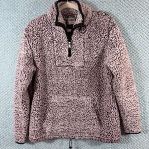Victorias Secret‎ Pink Size M SHERPA Quarter Zip Pullover Comfy Athleisure